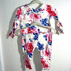 Girls 6-12M Pajamas Floral Set